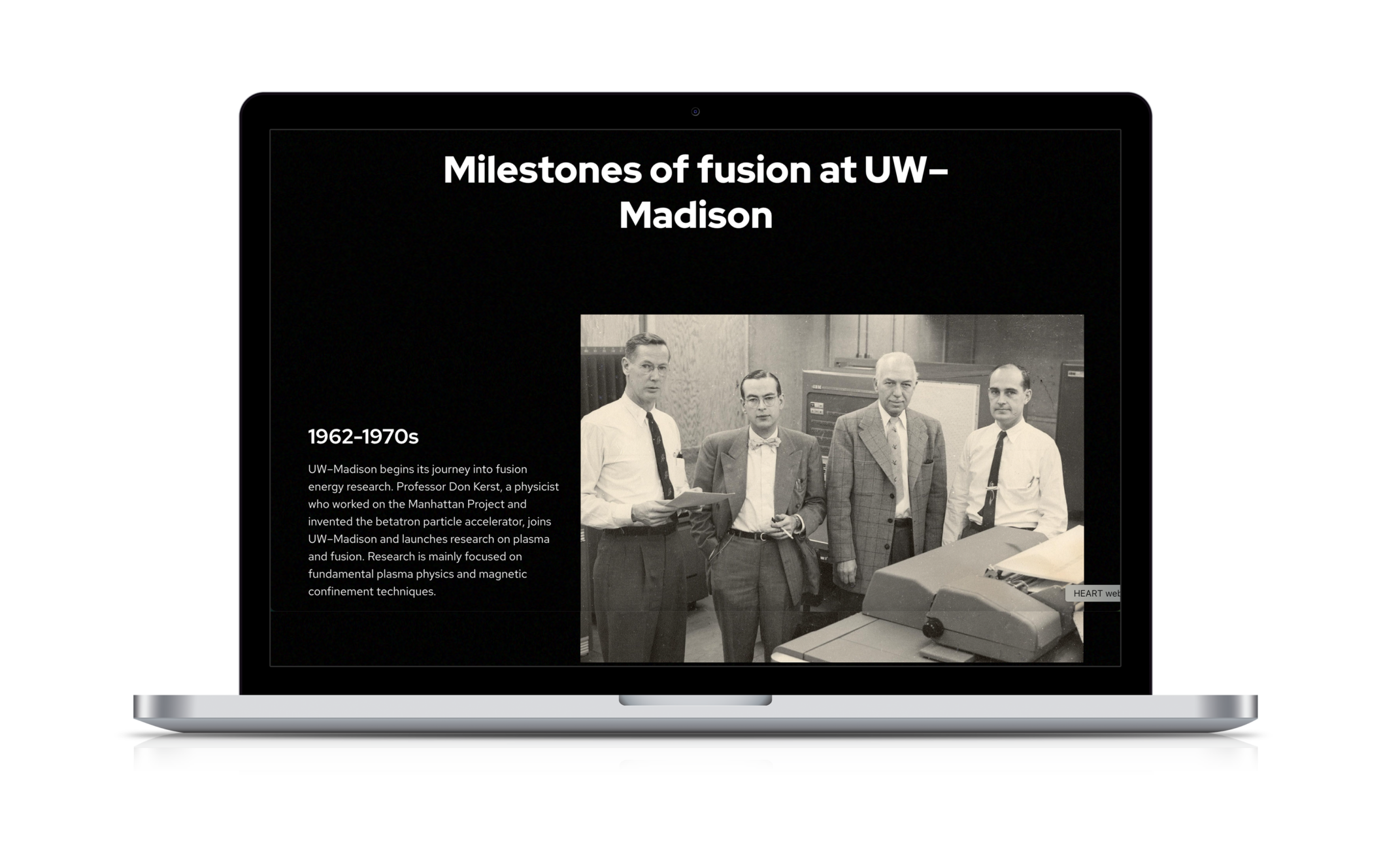 webpage titled "milestones of fusion at uw-madison"