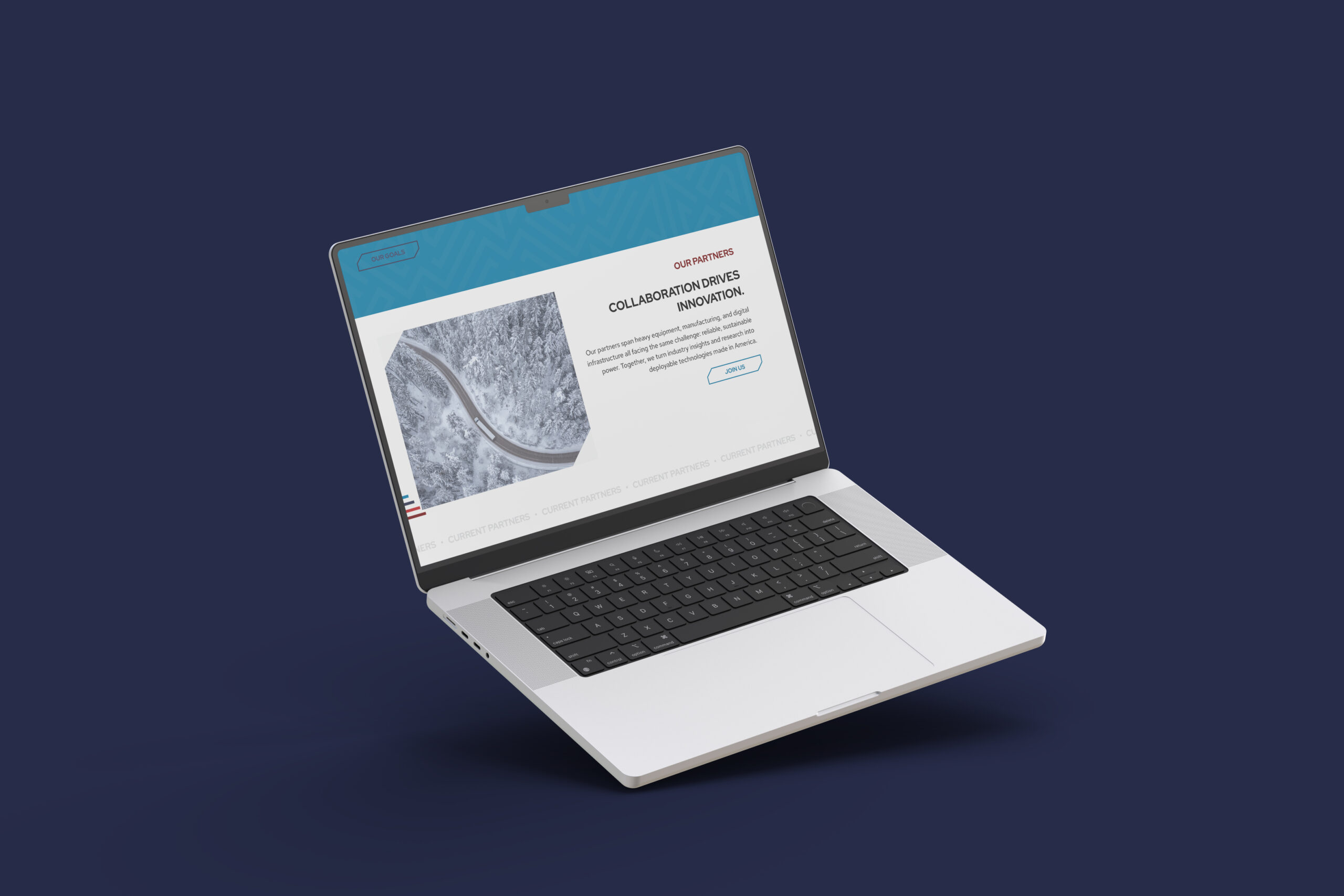 laptop with a website loaded