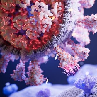 high-res rendering of a virus