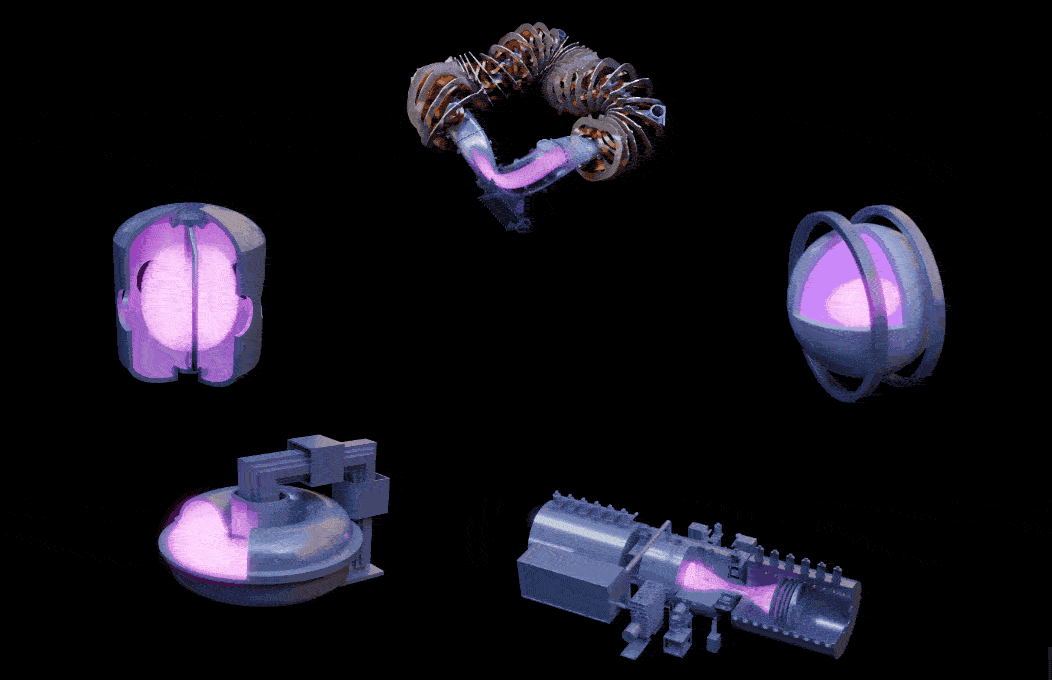 3D renderings of five different pieces of energy equipment