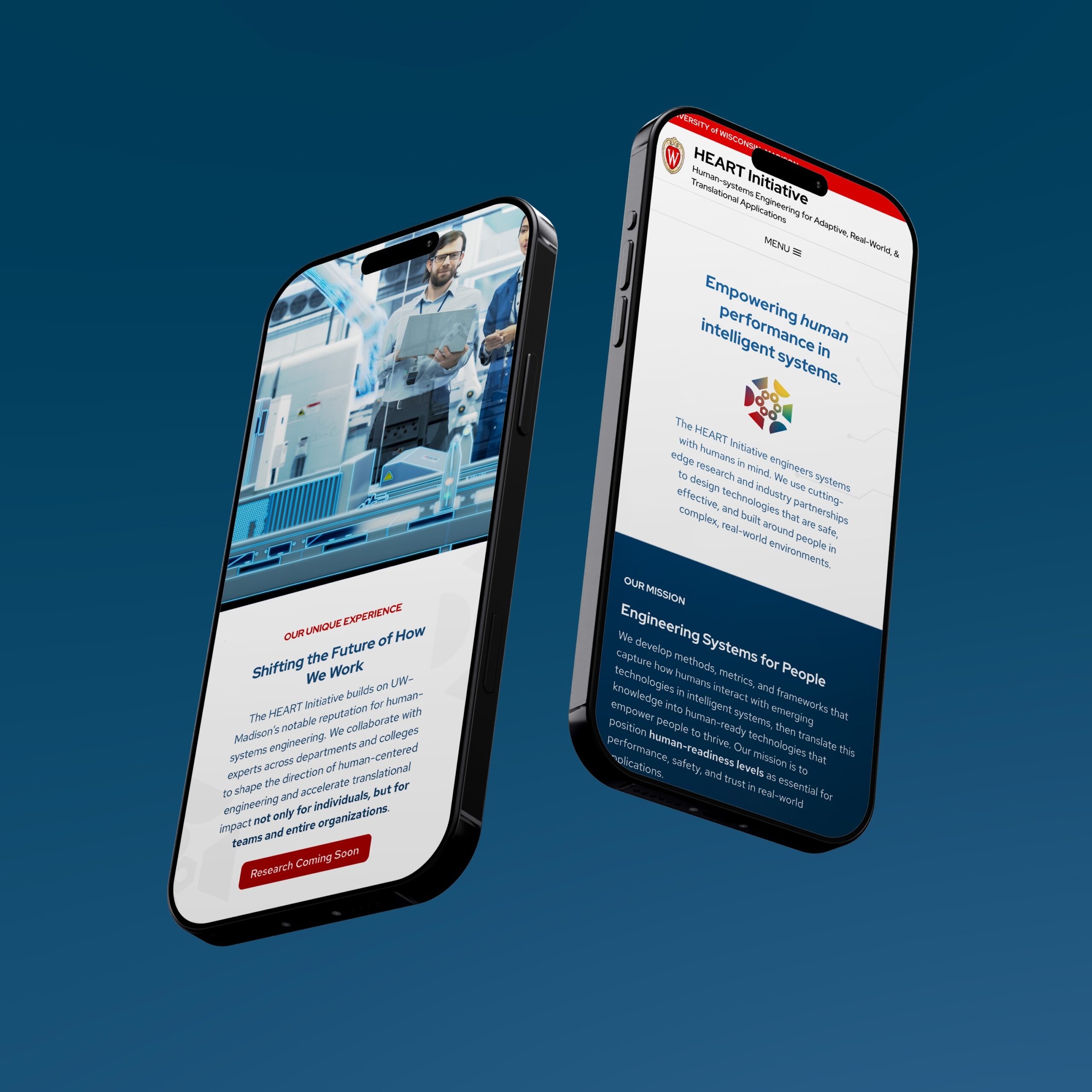mobile website displayed on phone screen