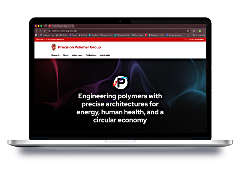 Precision Polymer Group website homepage shown on a laptop