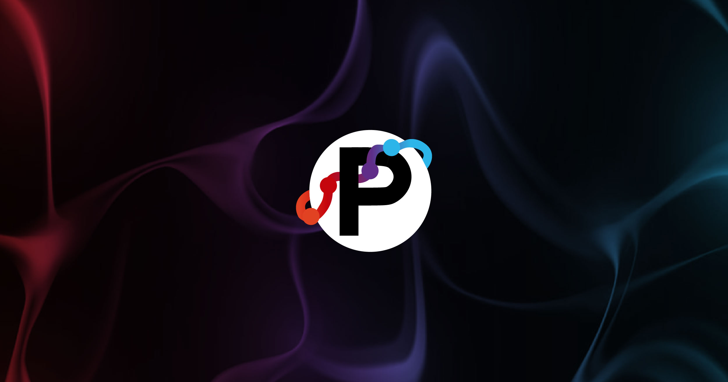 The UW-Madison Precision Polymer Lab icon design that shows a P with a line wrapping through it.